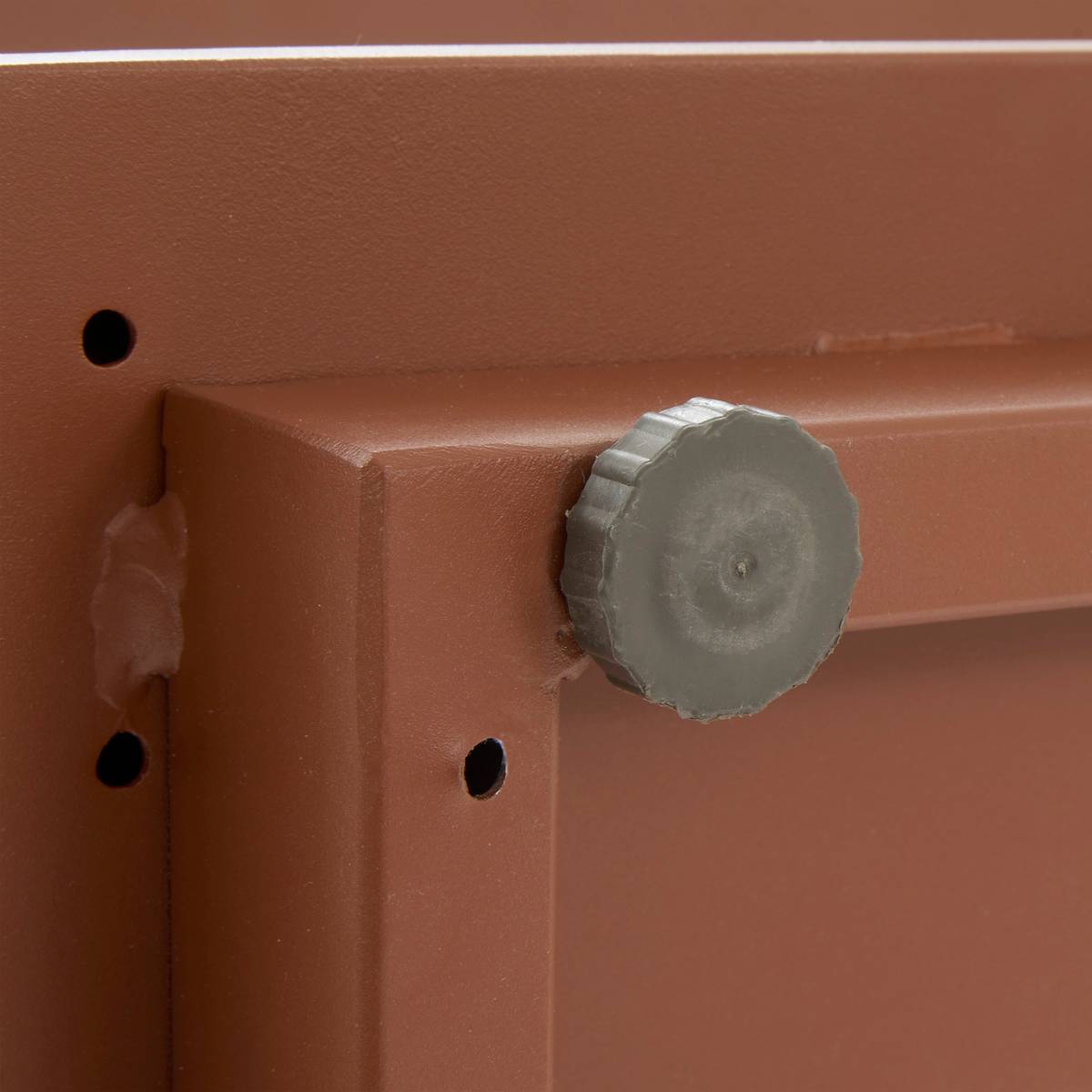 Rechteckiger Gartenhocker ALLURE Beige / Mahagoni 78 x 65 x 42 cm - Polyester, Aluminium mit Epoxidharz beschichtet, Polyester Beige / Mahagoni Braun