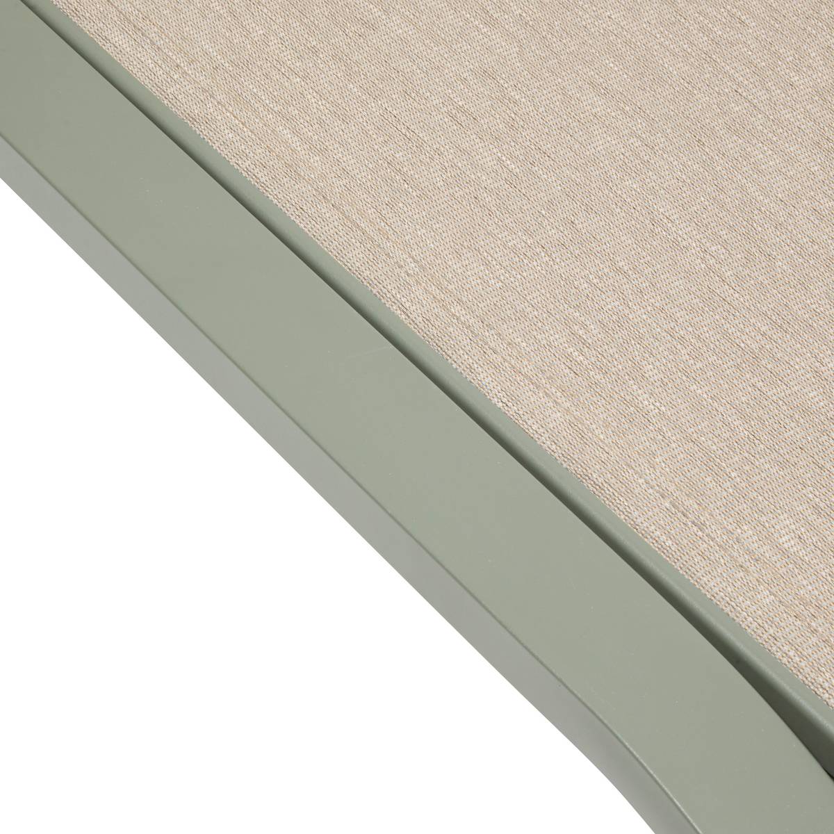 Sonnenliege JIMANI Badiane / Lorbeergrün 2 Räder - Epoxy-beschichtetes Aluminium, Texaline Sternanis / Lorbeergrün