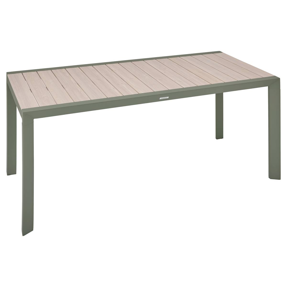Rechteckiger Gartentisch ÉVASION Leinen / Lorbeergrün 6 Plätze - Epoxy-beschichtetes Aluminium Leinen / Lorbeer