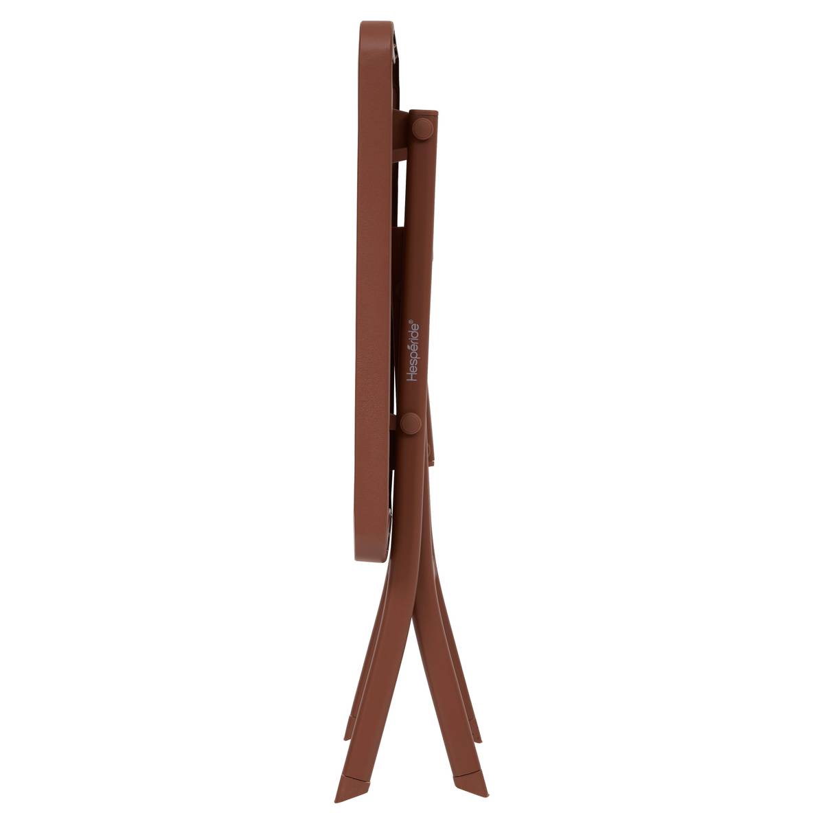 Quadratischer klappbarer Gartenbeistelltisch GREENSBORO Mahagoni 40 x 40 cm - Stahl, Verstärkter Rostschutz Mahagonibraun