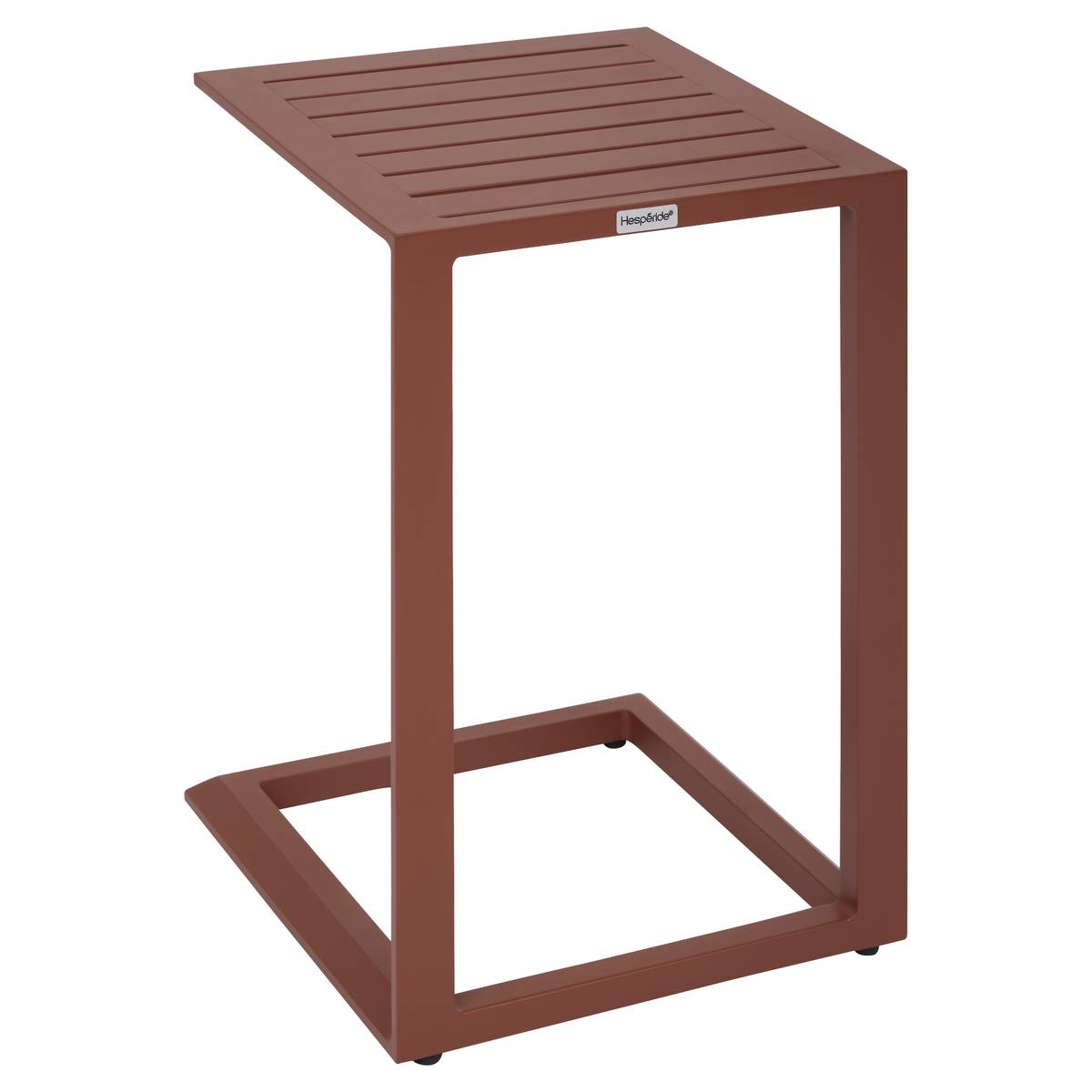 Garten-Beistelltisch quadratisch ÉVASION Mahagoni 38 x 38 cm - Aluminium mit Epoxidharz behandelt Mahagonibraun