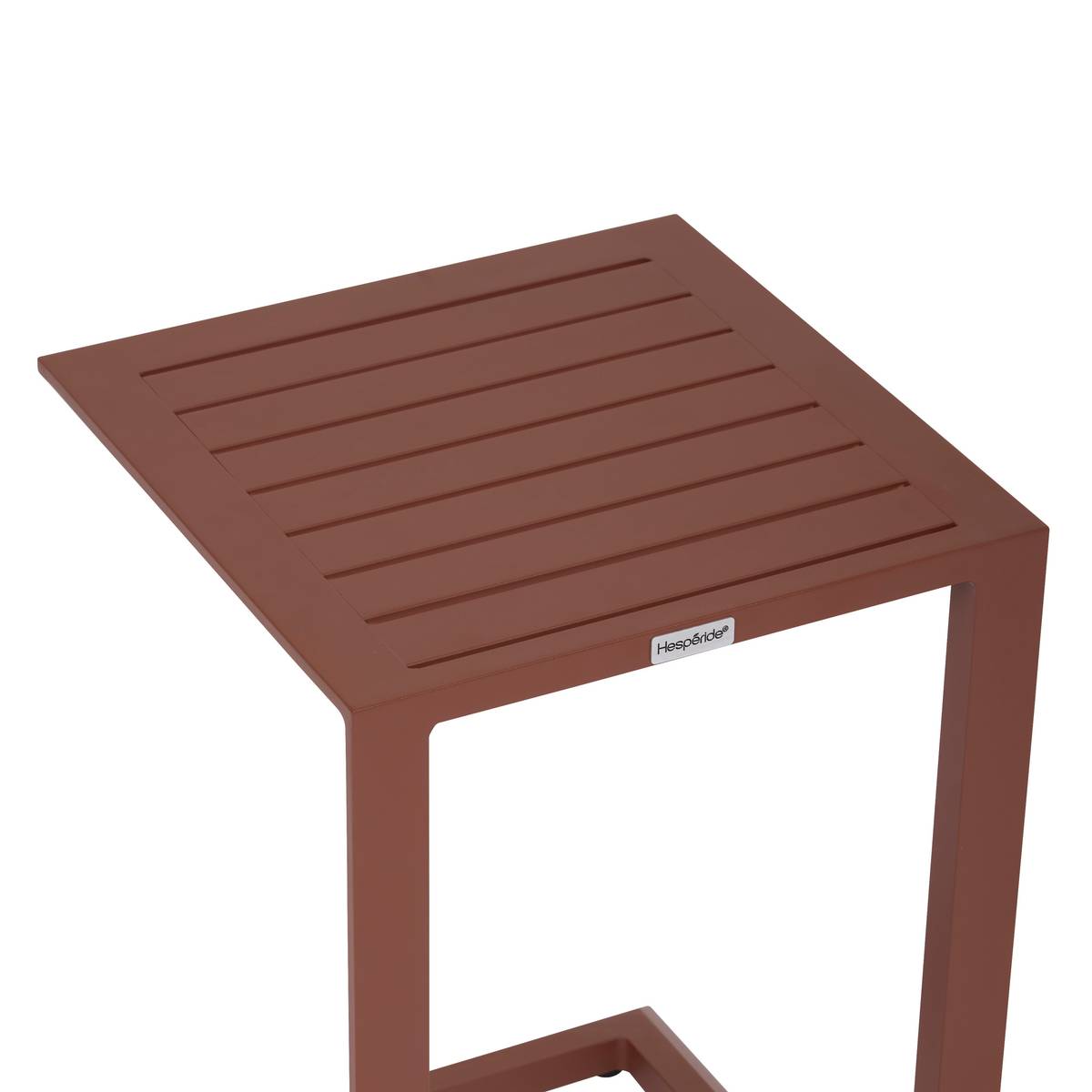 Garten-Beistelltisch quadratisch ÉVASION Mahagoni 38 x 38 cm - Aluminium mit Epoxidharz behandelt Mahagonibraun