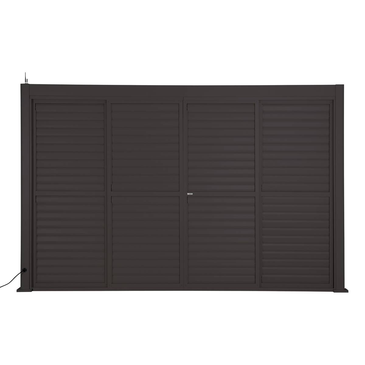 Vertikale Jalousie EVORA Graphit Für EVORA Seite 4 m - 2,4 x 3,7 m - Epoxidbeschichtetes Aluminium Graphit