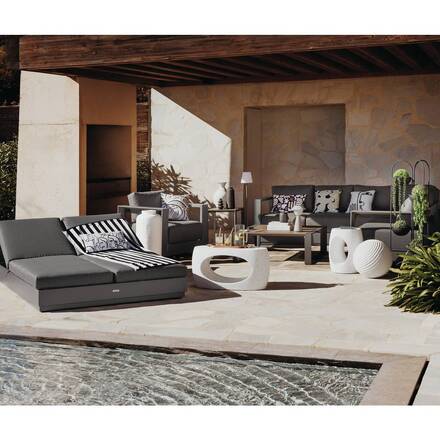 Quadratische Outdoor-Kissenhülle NOLAN Beige 40 x 40 cm - Polyester