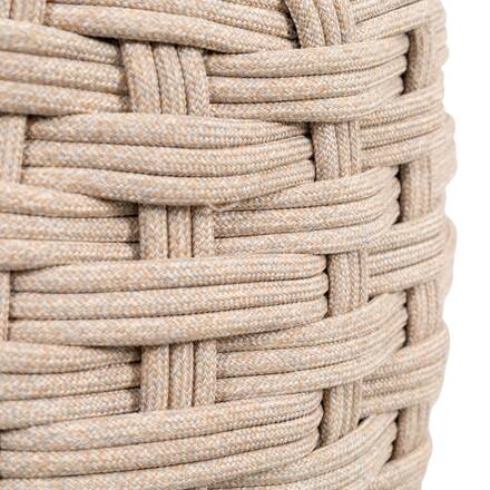 Runder Gartenhocker OBBAE Leinen beige 48,5 x 48,5 x 38 cm - Aluminium mit Epoxidharz behandelt, Polyester, Textilene