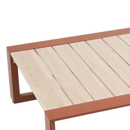 Gartencouchtisch quadratisch ALLURE Leinen / Mahagoni 79 x 79 x 30 cm - Aluminium epoxidbeschichtet