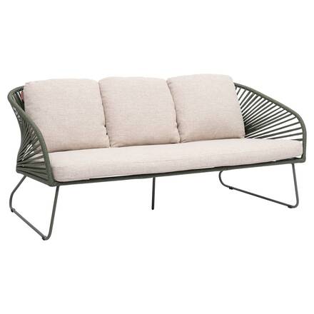Gartenlounge-Set BELANO Lorbeergrün 5 Sitze - Epoxidharz behandelter Stahl, Verstärkter Rostschutz, Olefin