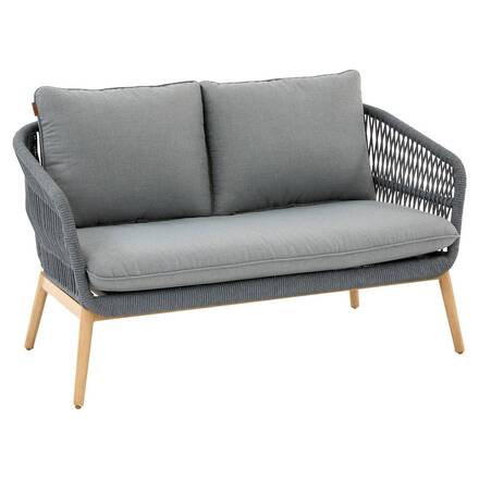 Gartensofa ORISSA Grau 2 Plätze - Polyester, Stahl