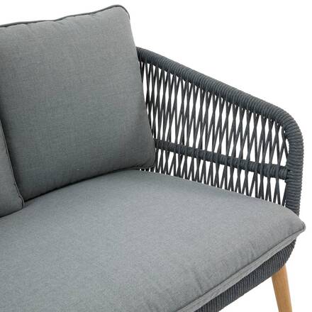 Gartensofa ORISSA Grau 2 Plätze - Polyester, Stahl