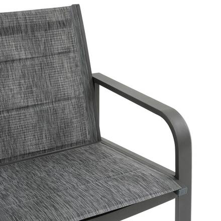 Gartenlounge-Set PIAZZA Graphit 4 Plätze - Epoxy-behandeltes Aluminium, Texaline