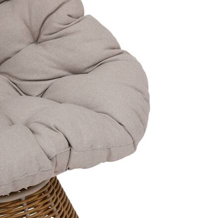 Drehbar Gartensessel NYMELY Beige Stahl, Verstärkte Rostschutzbehandlung, Olefin