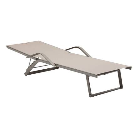 Sonnenliege BAYAMO Haselnuss / Kaffee 5 Positionen - Epoxy-behandeltes Aluminium, Texaline