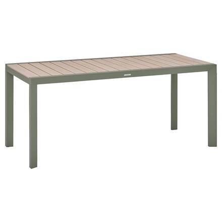 Rechteckiger Gartentisch ÉVASION Leinen / Lorbeergrün 6 Plätze - Epoxy-beschichtetes Aluminium