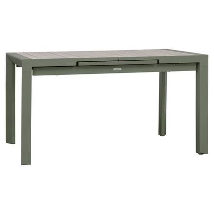 Ausziehbarer rechteckiger Gartentisch ÉVASION Leinen / Lorbeergrün 8 Plätze - Epoxy-beschichtetes Aluminium