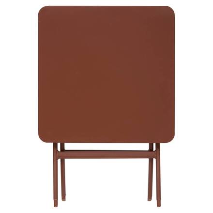 Quadratischer klappbarer Gartenbeistelltisch GREENSBORO Mahagoni 40 x 40 cm - Stahl, Verstärkter Rostschutz