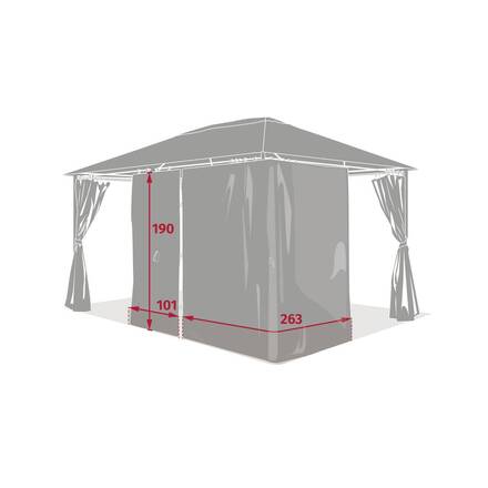 Vorhang, Fliegengitter SANTORINI Beige leinen Für SANTORINI 4 x 3 m - 1 Seite 2,6 x 1,9 m - Polyester