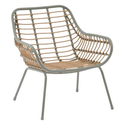 Duo Gartenlounge-Set Beige / Lorbeergrün 2 Plätze - Epoxy-behandelter Stahl, Verstärkter Rostschutz, Polyester