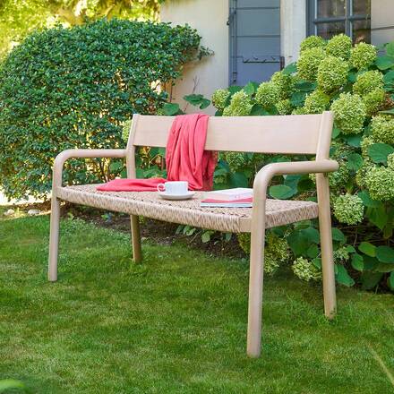 Gartenbank WOOKY Beige 2 Plätze - Eukalyptus FSC®-zertifiziert