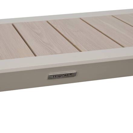 Gartentisch ÉVASION Beige Leinen 2 Plätze - Epoxy-behandeltes Aluminium