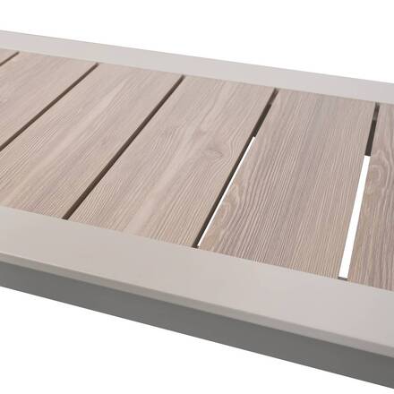 Gartentisch ÉVASION Beige Leinen 2 Plätze - Epoxy-behandeltes Aluminium