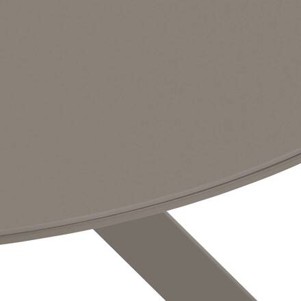 Runder Gartentisch ORYON Kaffee 6 Plätze - Epoxy-beschichtetes Aluminium, Glas