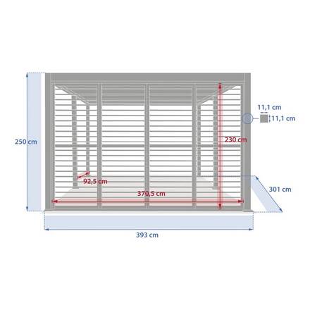 Vertikale Jalousie EVORA Graphit Für EVORA Seite 4 m - 2,4 x 3,7 m - Epoxidbeschichtetes Aluminium