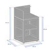 Eckmodul für Sommerküche OXYANA Graphit 110 x 60 x 60 cm - Verzinkter Stahl, Verstärkter Rostschutz Graphit