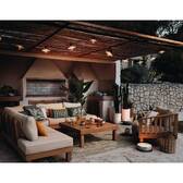 Quadratische Outdoor-Kissenhülle TILEO Beige 40 x 40 cm - Polyester Beige