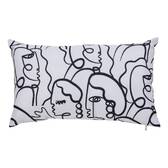 Rechteckige Außenkissenhülle NOLAN Schwarz und Weiß 50 x 30 cm - Polyester Schwarz und Weiß