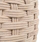 Runder Gartenhocker OBBAE Leinen beige 48,5 x 48,5 x 38 cm - Aluminium mit Epoxidharz behandelt, Polyester, Textilene Beige lin