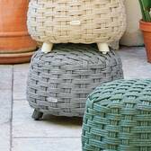 Runder Gartenhocker OBBAE Graphit 48,5 x 48,5 x 38 cm - Aluminium mit Epoxidharz behandelt, Polyester, Textilene Graphit