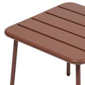 Gartencouchtisch quadratisch PHUKET aus Mahagoni 45 x 45 cm - Epoxidharzbeschichteter Stahl, Verstärkter Rostschutz Mahagonibraun