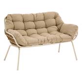Gartenlounge-Set PAOPAO Beige / Ton 4 Plätze - Epoxidharz behandelter Stahl, Verstärkter Rostschutz, Polyester Beige / Ton