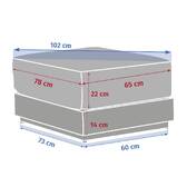 Rechteckiger Gartenhocker ALLURE Beige / Mahagoni 78 x 65 x 42 cm - Polyester, Aluminium mit Epoxidharz beschichtet, Polyester Beige / Mahagoni Braun