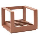 Drehbare Gartenmöbel ALLURE Beige / Mahagoni 5 Plätze - Epoxy-behandeltes Aluminium, Polyester Beige Zebrano / Braun Mahagoni