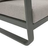 Gartensofa DOMILLY Beige / Lorbeergrün 2 Plätze - Epoxy-behandeltes Aluminium, Olefin Beige / Lorbeergrün