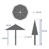 Runder neigbarer Sonnenschirm LOOMPA Mahagoni 3 m - Stahl, Aluminium, Polyester Mahagonibraun