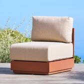 Garten-Loungesessel ALLURE Beige / Mahagoni Epoxidharz behandeltes Aluminium, Polyester Beige / Mahagoni Braun