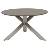 Runder Gartentisch ORYON Kaffee 6 Plätze - Epoxy-beschichtetes Aluminium, Glas Kaffee