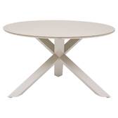 Runder Gartentisch ORYON Ton 6 Plätze - Epoxy-beschichtetes Aluminium, Glas Lehm