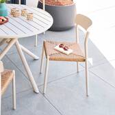 Gartenstuhl WISTTY Ton Epoxidharz behandeltes Aluminium, synthetisches Flechtwerkharz Lehm