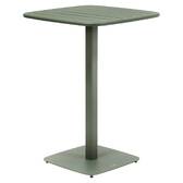 Hoher quadratischer Gartentisch ALEGORIA Lorbeergrün 2 Plätze - Epoxy-behandelter Stahl, Verstärkter Rostschutz Lorbeer