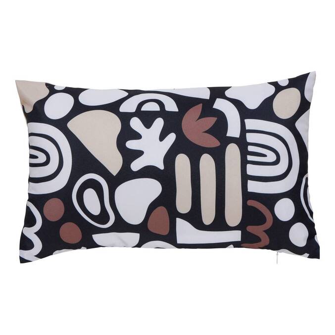 Rechteckige Außenkissenhülle NOLAN Schwarz 50 x 30 cm - Polyester Schwarz