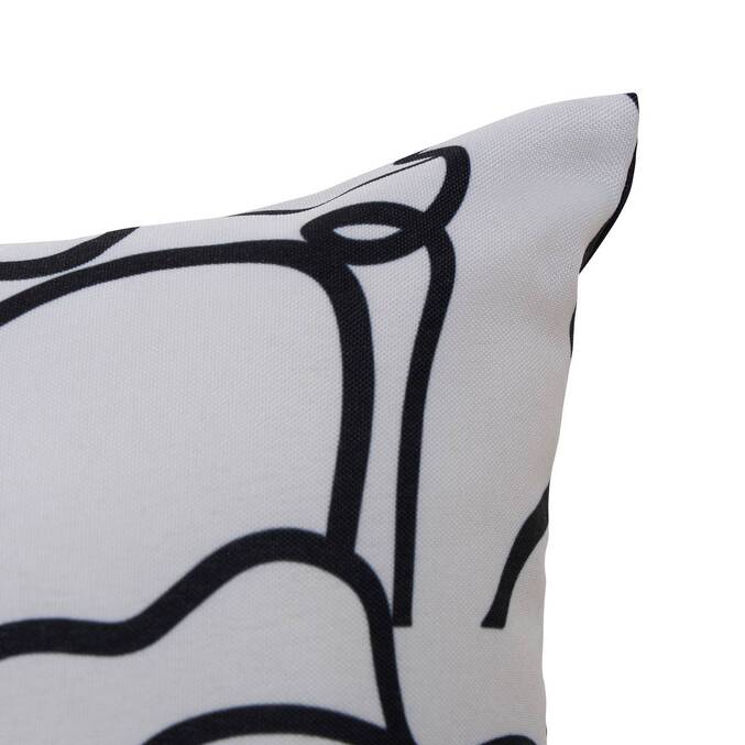 Rechteckige Außenkissenhülle NOLAN Schwarz und Weiß 50 x 30 cm - Polyester Schwarz und Weiß