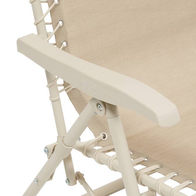 Garten-Relaxsessel SILOS Leinen Beige Epoxidharzbeschichteter Stahl, Texaline Beige lin