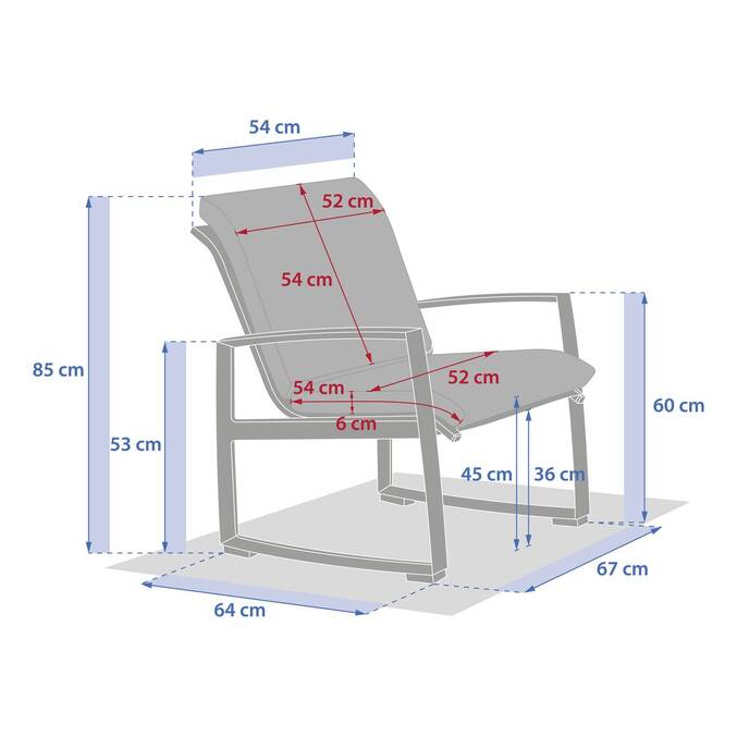 Gartensessel BOREANE Ton Epoxidharz behandeltes Aluminium, Texaline Lehm