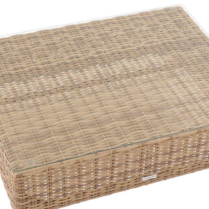 Rechteckiger Garten-Couchtisch MOORÉA Savana 72 x 36 x 90 cm - Aluminium epoxidbeschichtet, Glas Savana