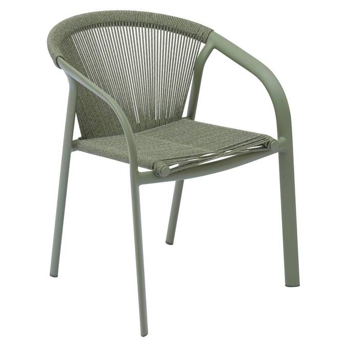 Gartenstuhl mit Armlehnen RIU Salbei / Lorbeergrün Epoxidharz behandeltes Aluminium, Polyester Salbei / Lorbeergrün