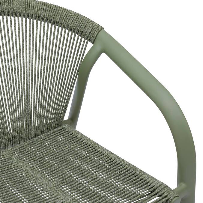 Gartenstuhl mit Armlehnen RIU Salbei / Lorbeergrün Epoxidharz behandeltes Aluminium, Polyester Salbei / Lorbeergrün