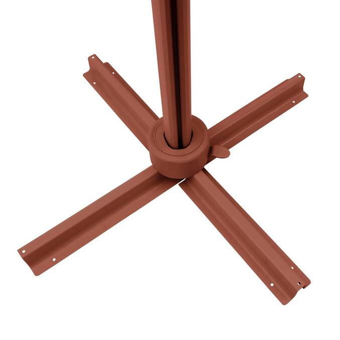 Rechteckiger neigbarer Ampelschirm MELHIA Leinen / Mahagoni 4 x 3 m - Stahl, Aluminium, Olefin Leinen / Mahagonibraun